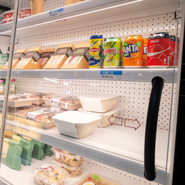 Portas frontais deslizantes para expositores alimentares